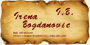 Irena Bogdanović vizit kartica